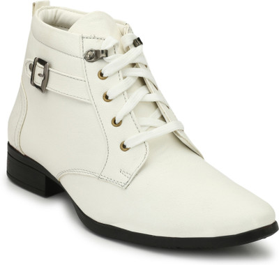 EEGO ITALY Stylish And Elegant Ankle Length Boots For Men(White , 10)