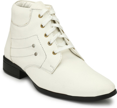 

Eego Italy Stylish And Elegant Ankle Length Boots For Men(White