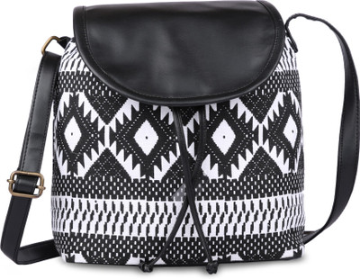 

Goldmine Girls Casual White Canvas, PU Sling Bag