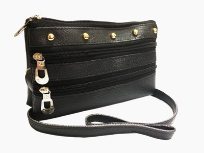

VeePlay Women Casual, Evening/Party Black PU Sling Bag