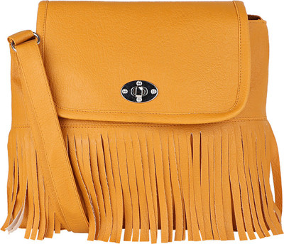 

Ankita Fashion World Girls Casual Yellow PU Sling Bag