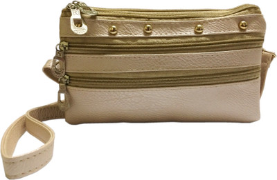 

VeePlay Women Casual, Evening/Party Gold, Pink PU Sling Bag