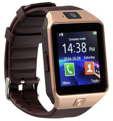 

Kwitech DZ09 Bluetooth Watch with inbuilt Sim card and memory card slot Compatible with Android IOS Mobiles Wrist Calling mobile Smartwatch(Gold Strap Free Size)