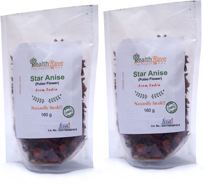 

Healthllave Naturally Grown Organic Star Anise (Pulao Flower) from Organic Indian Farms I Delicious Star-Shaped Spice with Strong Aroma and Flavour(2 x 160 g)