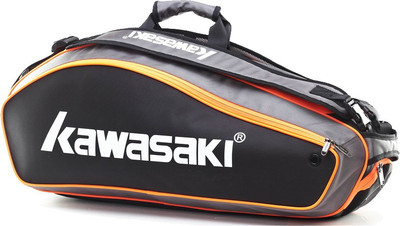

kawasaki Sports Ball Bag Tennis Badminton Racket Bag 6 KBB-8667 8668 Large capacity Racket bag Sports Ball Bag(Orange, Kit Bag), Black