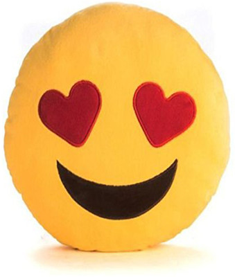 

Marchie's Yellow Heart Eyes Smiley Cushion, Yellow (33 CM) - 33 cm(Multicolor)