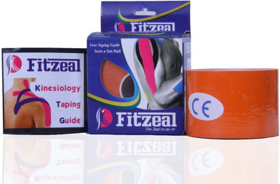 

Fitzeal Kinesiology Tape, Waterproof Therapeutic and Sports Injury Tape (5m x 5cm) with Free Taping Guide Injury Tape(Orange)