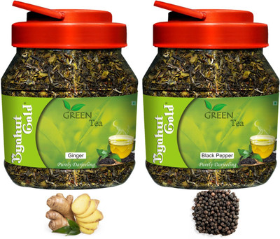

Byahut Gold Ginger and Black Papper Flavoured Green Tea Combo Ginger, Black Pepper Tea Plastic Bottle(400 g)