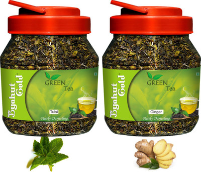 

Byahut Gold Tulsi and Ginger Green Flavoured Tea Combo Tulsi, Ginger Tea(400 g, Plastic Bottle)