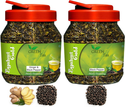 

Byahut Gold Ginger Black Papper and Black Papper Flavoured Green Tea Combo Ginger, Black Pepper Tea(400 g, Plastic Bottle)