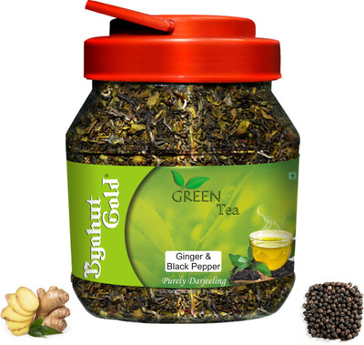 

Byahut Gold Ginger and Black Papper Green Flavoured Tea Ginger, Black Pepper Tea(200 g, Plastic Bottle)