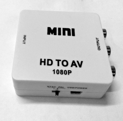 

GVAAS TV-out Cable HDMI2AV Composite RCA CVBS AV Converter for TV with Super Build Quality Comes with 3 Chip Set Inside for TV PS3 VHS VCR DVD(White, For TV, 0.15 m)