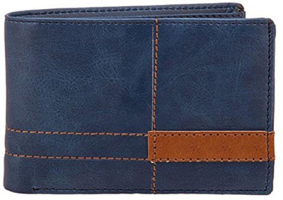 

FOSSO Men Blue Artificial Leather, Canvas Wallet(6 Card Slots), Blue;lupi;stylish;wallet