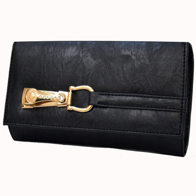 

AGINOS Women Black Artificial Leather Wallet(4 Card Slots)