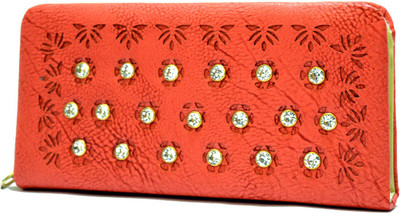 

AGINOS Women Pink Artificial Leather Wallet(4 Card Slots), Pink peach