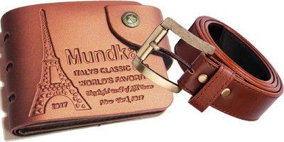 

PEACOCK MUNDKAR Wallet, Belt Combo(Tan)