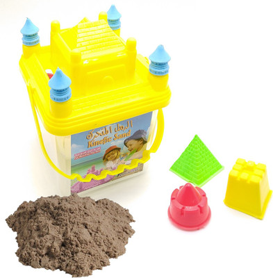 

AncientKart Kinetic Modelling Omnipotent Soft Non-Sticky Sand with Castle Piggy Bank and Molds (Brown 300g)