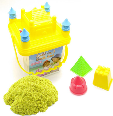 

AncientKart Kinetic Modelling Omnipotent Soft Non-Sticky Sand with Castle Piggy Bank and Molds (Yellow 300g)