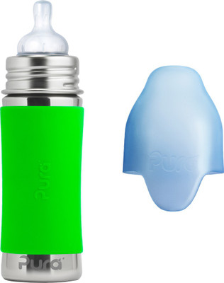 

Pura 11 Oz Stainless Steel Infant Bottle with Silicone Sleeve - 325 ml(Green)