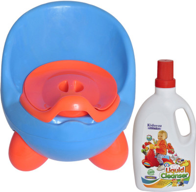 

Kidoyzz Comfortable Potty Trainer Seat Box for Potty Training Seat And Liquid Cleanser for Cleaning Baby Bottle Combo Pack CB52(Multicolor)