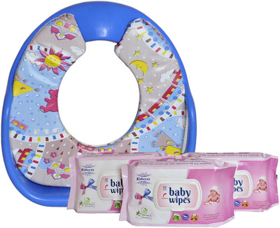 

Toyland Comfortable Potty Trainer Seat for Potty Training Seat And 3 Baby Wipes For Kids Combo Pack TYLPSCOMBO011(Multicolor)