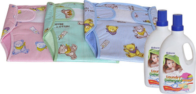 

Toyland New Born Washable & Reusable Diaper/Langot/ 3 Nappy Set And 2 Laundary Detergent For Kids Cloth Cleaning TYLNPYCOMBO 006(Multicolor)