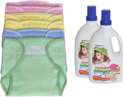 

Toyland New Born Washable & Reusable Diaper/Langot/ 5 Nappy Set And 2 Laundary Detergent For Kids Cloth Cleaning TYLNPYCOMBO 007(Multicolor)