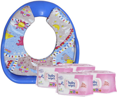

Toyland Comfortable Potty Trainer Seat for Potty Training Seat And 4 Baby Wipes For Kids Combo Pack TYLPSCOMBO012(Multicolor)