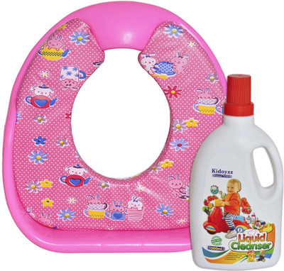 

Kidoyzz Comfortable Potty Trainer Seat for Potty Training Seat And Liquid Cleanser for Cleaning Baby Bottle Combo Pack CB23(Multicolor)