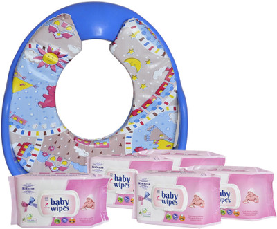 

Toyland Comfortable Potty Trainer Seat for Potty Training Seat And 5 Baby Wipes For Kids Combo Pack TYLPSCOMBO013(Multicolor)