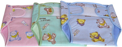 

Kidoyzz New Born Washable & Reusable Diaper/Langot 3 Nappy Set For Kids KDNLNPY001, Multicolor