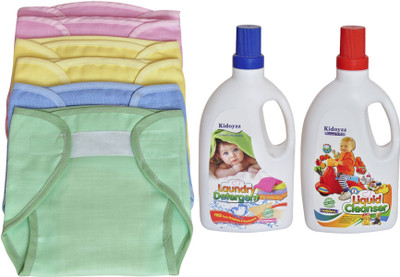 

Toyland New Born Washable & Reusable Diaper/Langot/ 5 Nappy Set And Laundary Detergent And Liquid Cleanser TYLNPYCOMBO 008(Multicolor)
