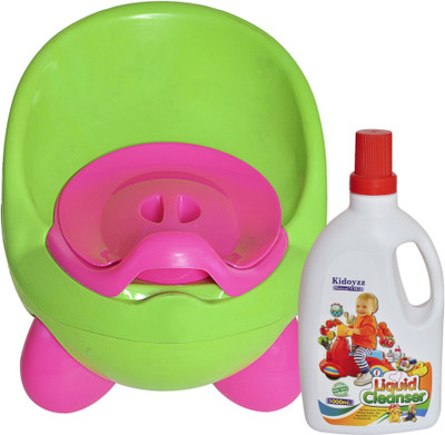

Kidoyzz Comfortable Potty Trainer Seat Box for Potty Training Seat And Liquid Cleanser for Cleaning Baby Bottle Combo Pack CB58(Multicolor)