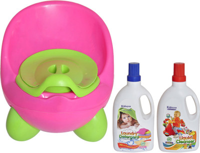 

Toyland Comfortable Potty Trainer Seat Box for Potty Training Seat, Liquid Cleanser And Laundary Detergent Combo TYLPSCOMBO050(Multicolor)