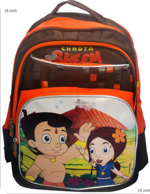 

Fashion Knockout chotabheem school bag 16" 10 L Backpack(Brown, Orange)