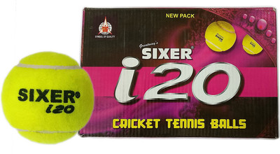 Sixer I20 Tennis Ball(Pack of 6, Red), Yellow