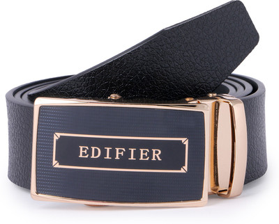 

Edifier Men Casual, Formal, Party Black Texas Leatherite Belt, Black_01