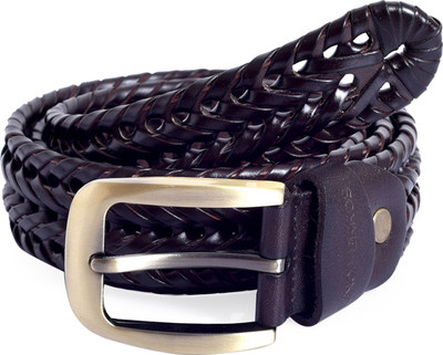 

Lino Perros Men Formal Brown Genuine Leather Belt