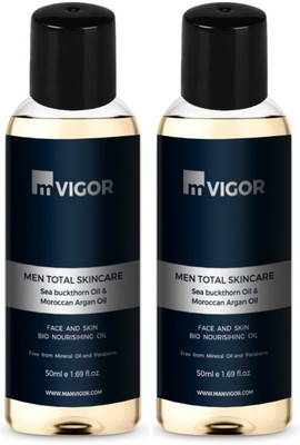 

mVIGOR Men Total Skincare Face and Skin Bio Nourishing Oil Combo(Pack of 2)(50 ml)