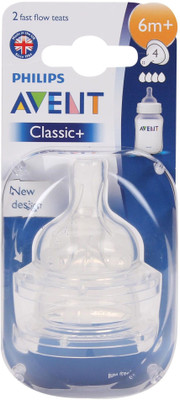 PHILIPS Avent Classic Nipples 2Pk (6M+) Fast Flow Nipple(Pack of 1 Nipple)