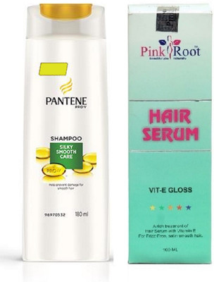 

Pink Root Hair Serum and Pantene Pro-V Silky Smooth Care Shampoo(Set of 2)