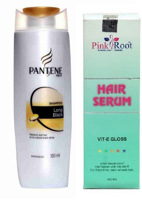 

Pink Root Hair Serum and Pantene Pro-V Long Black Shampoo(Set of 2)