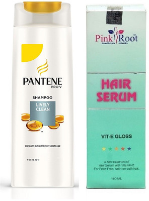 

Pink Root Hair Serum and Pantene Pro-V Lively Clean Shampoo(Set of 2)