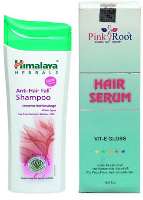 

Pink Root Hair Serum and Himalaya Anti-Hair Fall Shampoo Prevents Hair Breakage 200ML(Set of 2)