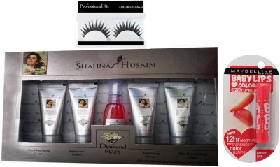 

Professional kit Eyelashes&Shahnaz Husain Diamond Facial Kit& Cherry Kiss Baby Lip Balm(Set of 3)