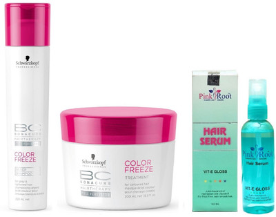 

Pink Root Hair Serum and Schwarzkopf Color Freeze Shampoo+Masque(Set of 3)