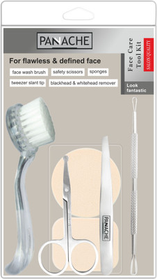 

Panache Face Care Tool Kit, Face Wash Brush, Safety Scissors, Tweezer Slant Tip, Blackhead & Whitehead Remover, Make-Up Sponges- For Flawless Face ( 6 pcs.), Beauty, Skin Care, Face, Facial Kit.(Set of 6)
