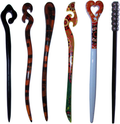 

FAN Combo of Multi Color Juda Sticks Bun Stick(Multicolor)