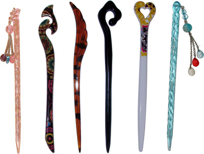 

MOOSAI Combo of Multi Color Juda Sticks Bun Stick(Multicolor)