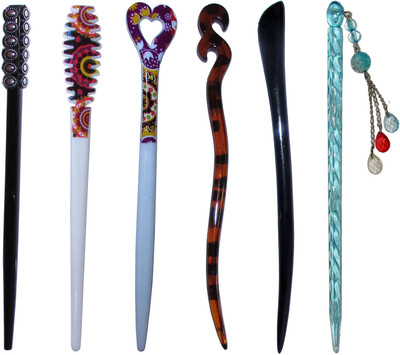 

DOLLII Combo of Multi Color Juda Sticks Bun Stick(Multicolor)